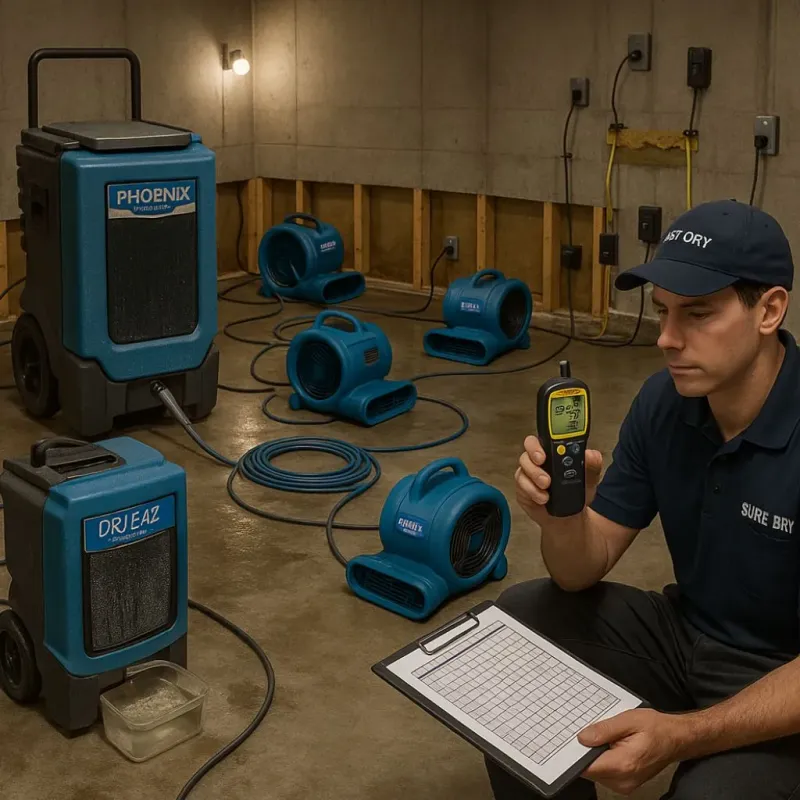 Structural Drying and Dehumidification process in Ashland, KS